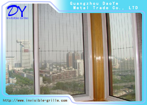 Panggangan Anti Karat Tak Terlihat Untuk Balkon 304 316 Perlindungan Stainless Steel Wire Rope Net